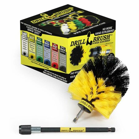 Drill Brush Power Scrubber By Useful Products 4 in W 4 in L Brush, Yellow O-Y-5X-QC-DB